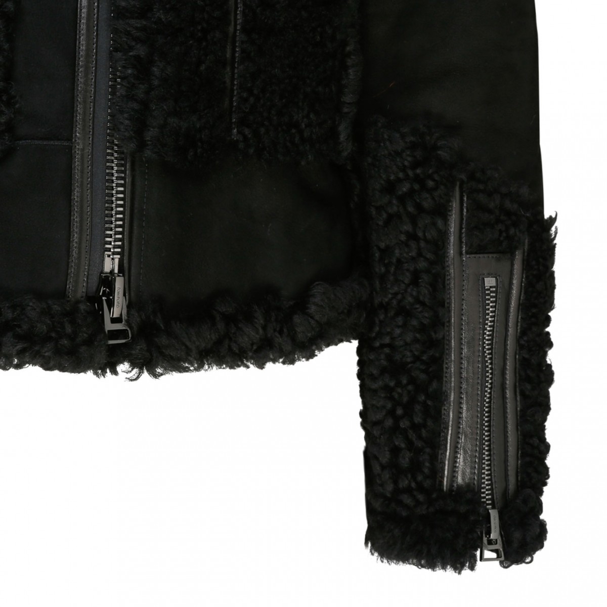 Black Shearling Zip Up Jacket