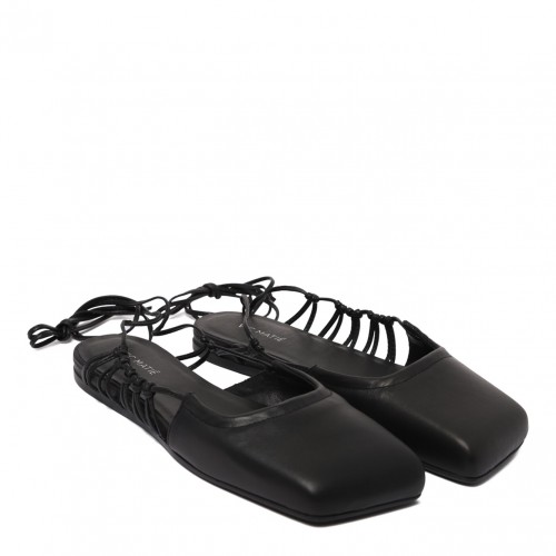 Black Leather Ballet Flats 2