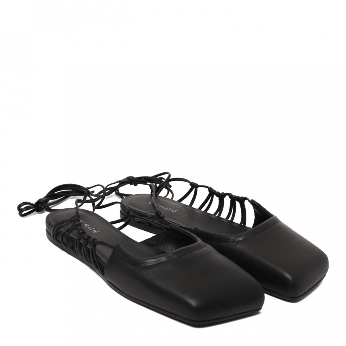 Black Leather Ballet Flats