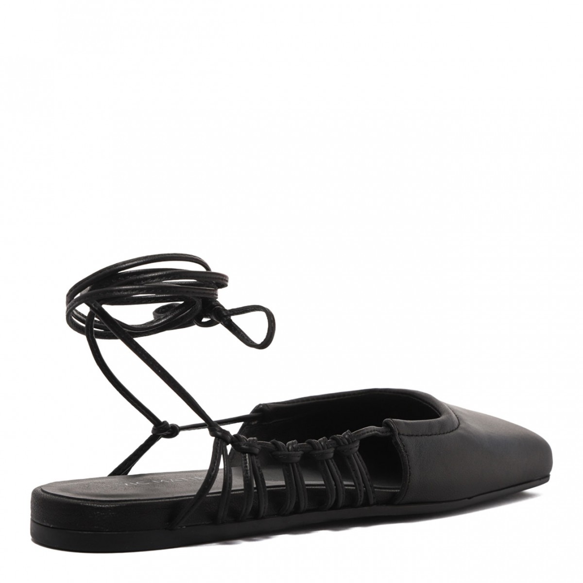 Black Leather Ballet Flats