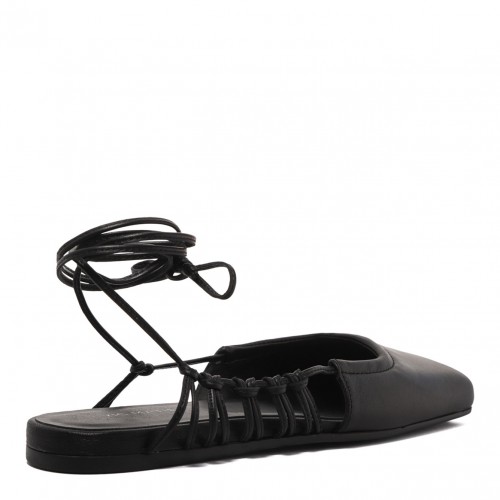 Black Leather Ballet Flats