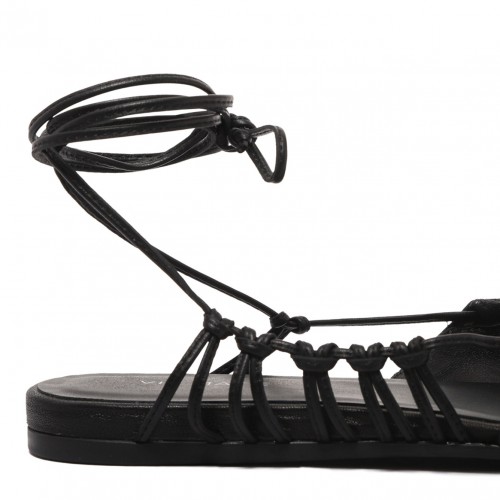 Black Leather Ballet Flats