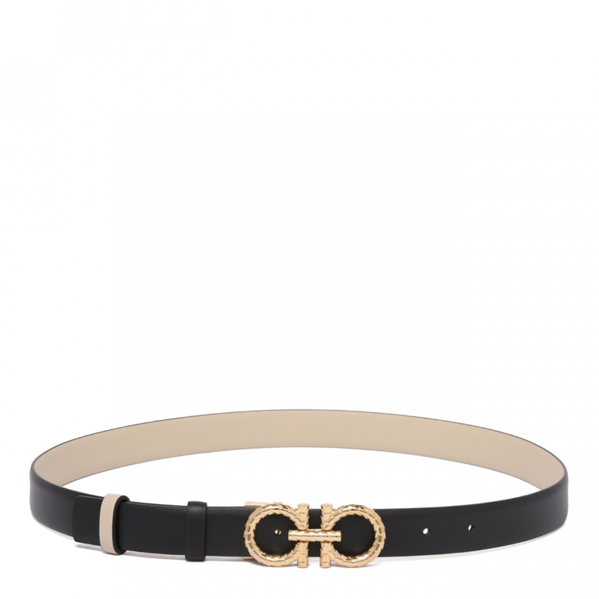 Black Reversible Gancini Buckle Belt