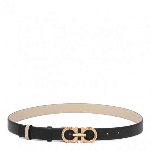 Black Reversible Gancini Buckle Belt