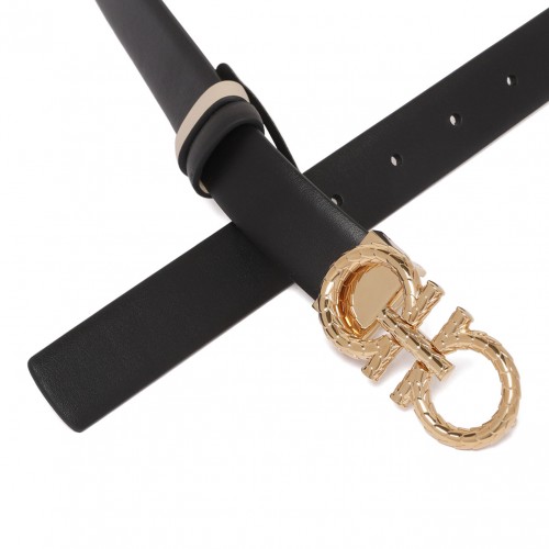 Black Reversible Gancini Buckle Belt 2