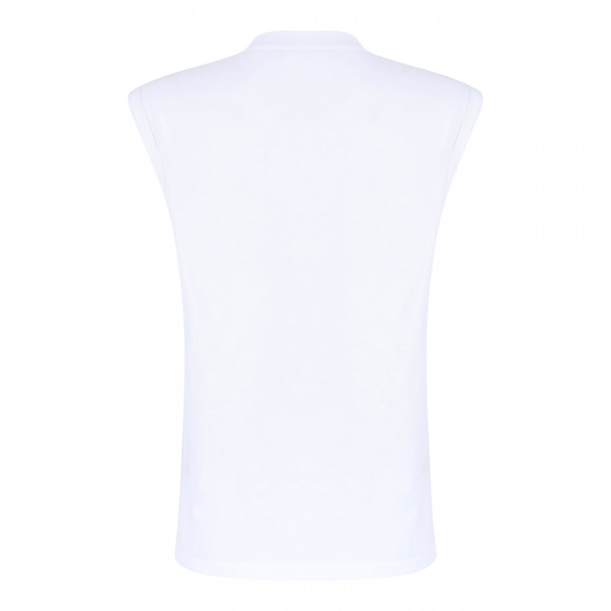 White and Black Logo Print Tank Top