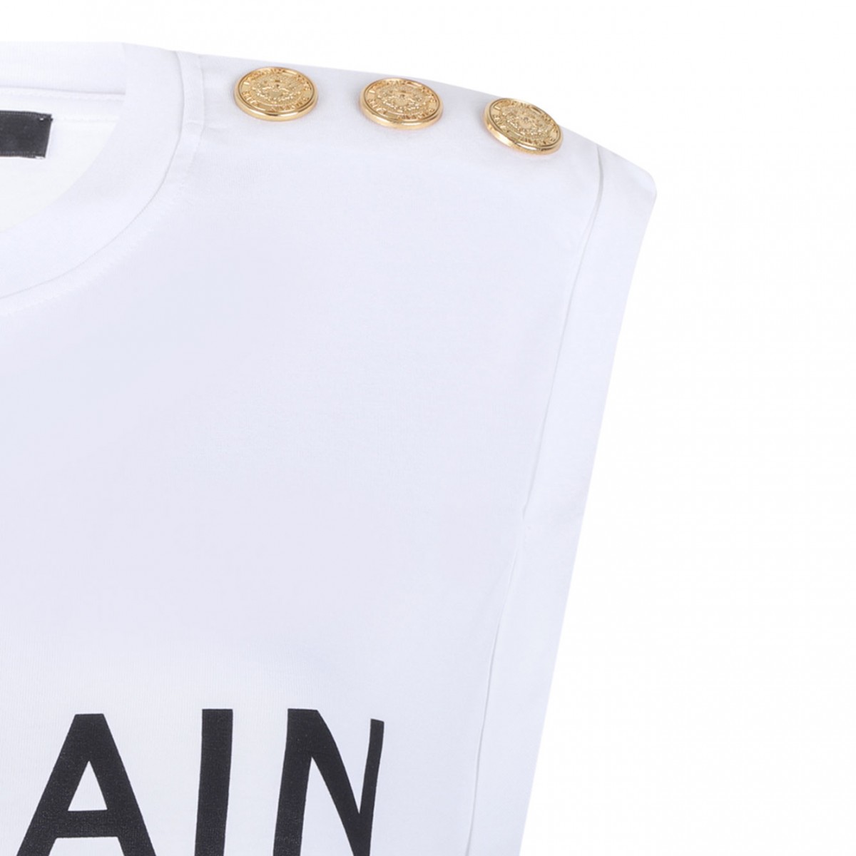 White and Black Logo Print Tank Top