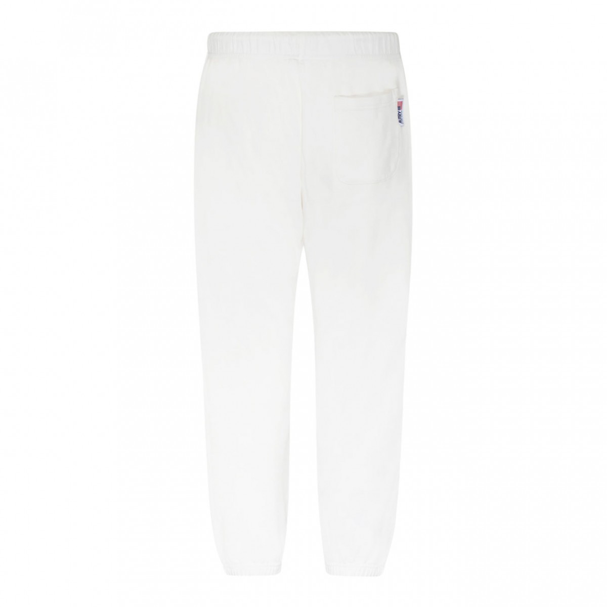 White Cotton Logo Print Drawstring Track Pants