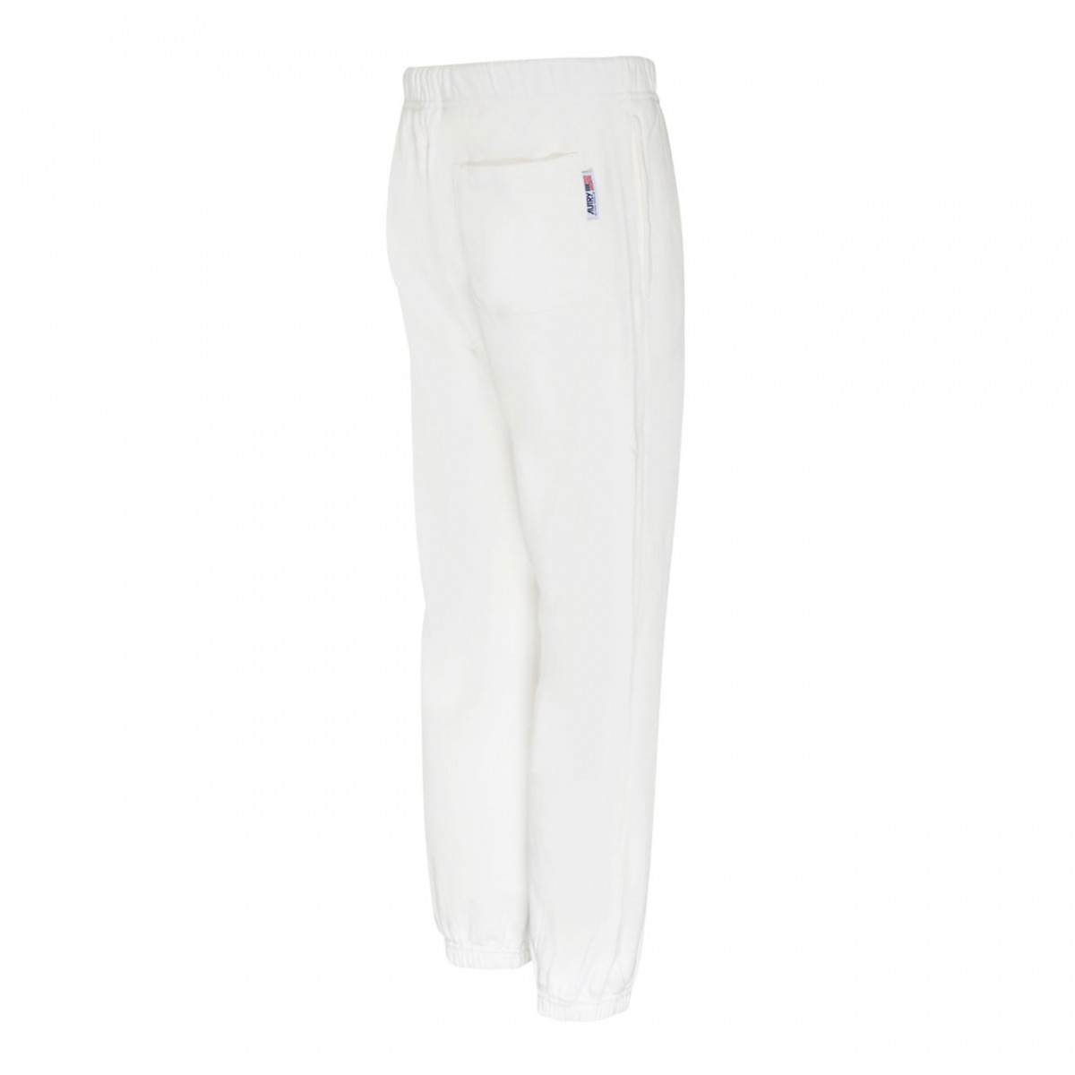 White Cotton Logo Print Drawstring Track Pants