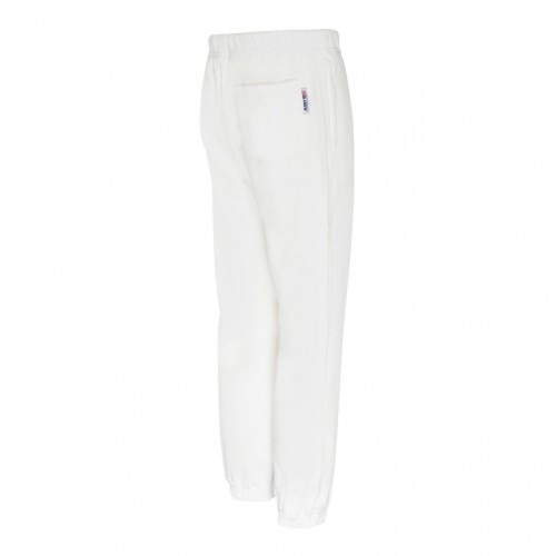 White Cotton Logo Print Drawstring Track Pants