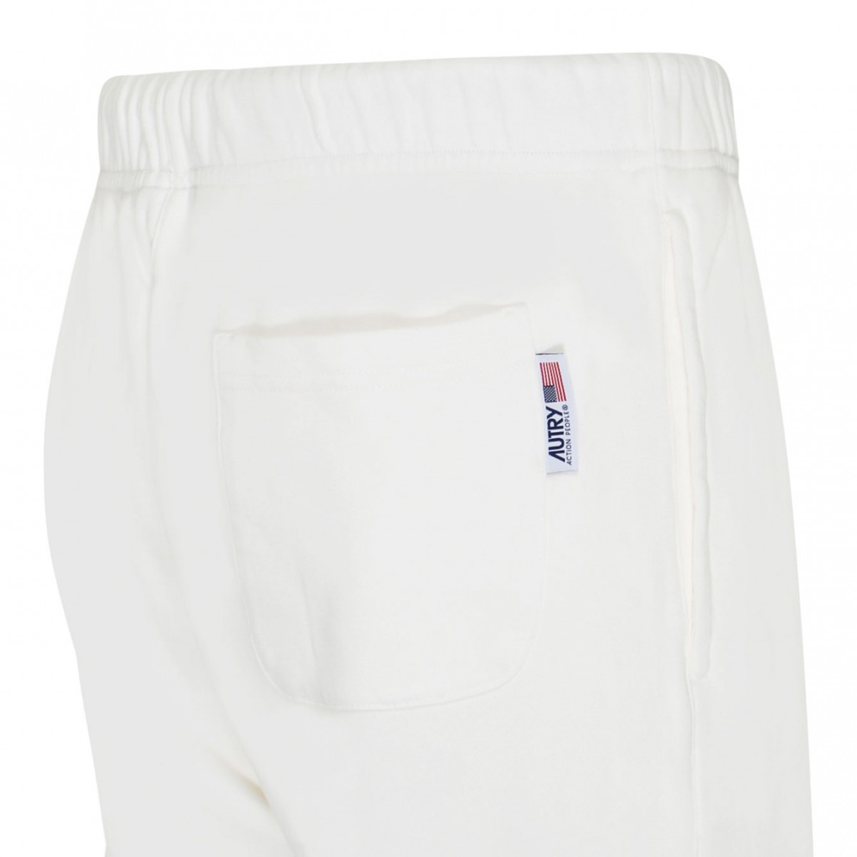 White Cotton Logo Print Drawstring Track Pants