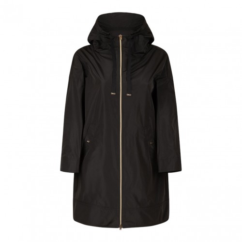 Black Hooded Raincoat