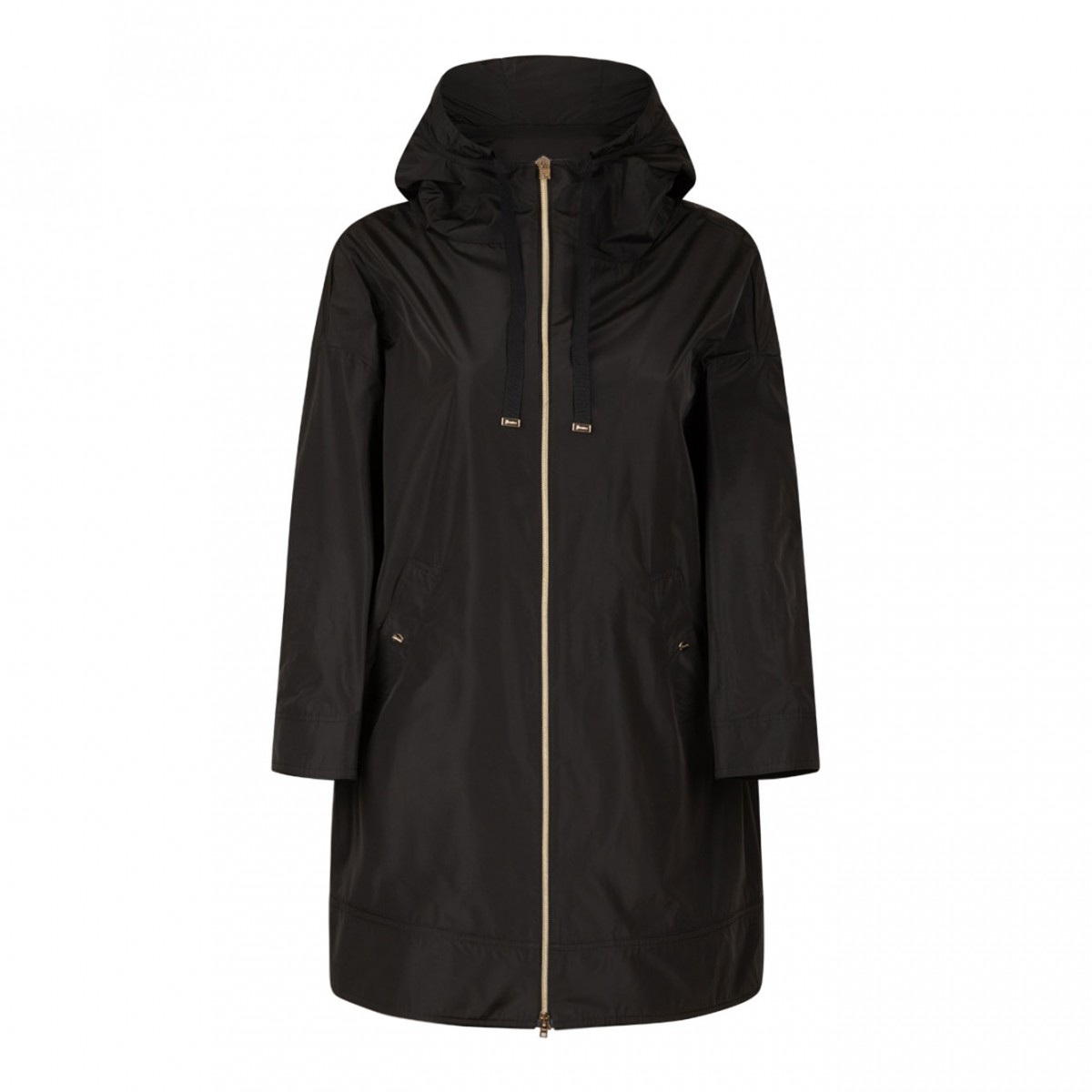Black Hooded Raincoat