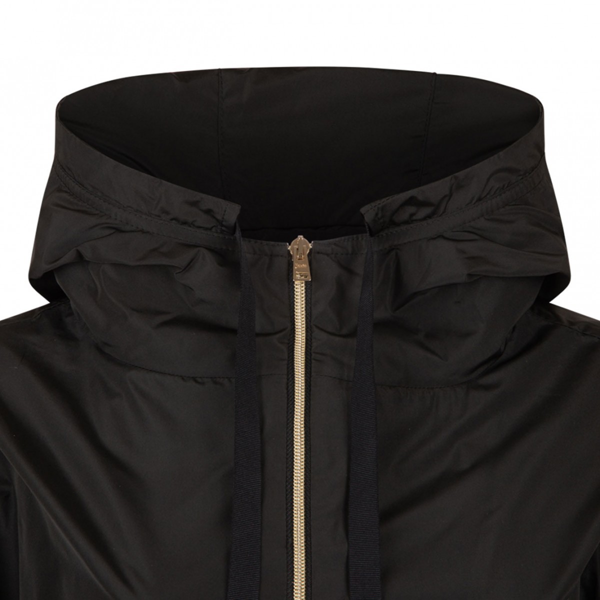 Black Hooded Raincoat