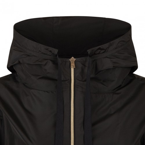 Black Hooded Raincoat