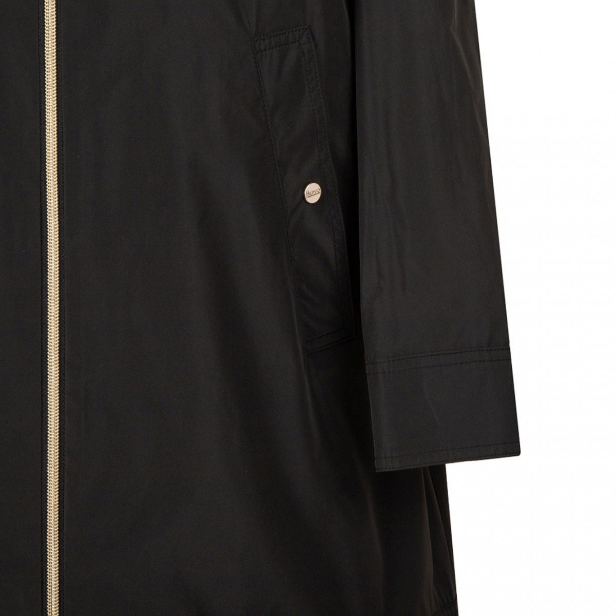 Black Hooded Raincoat