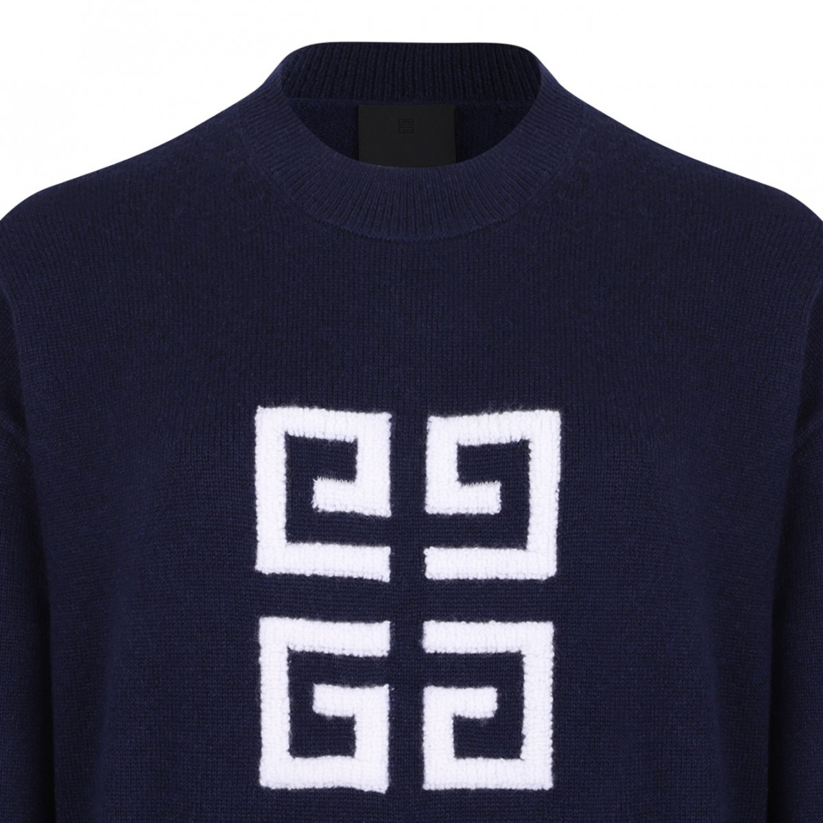 Navy and White 4G Cashmere Sweater