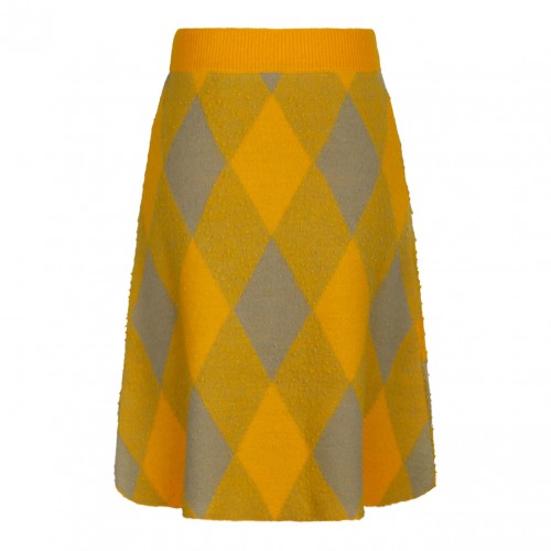 Check Plaid Wool Skirt 2