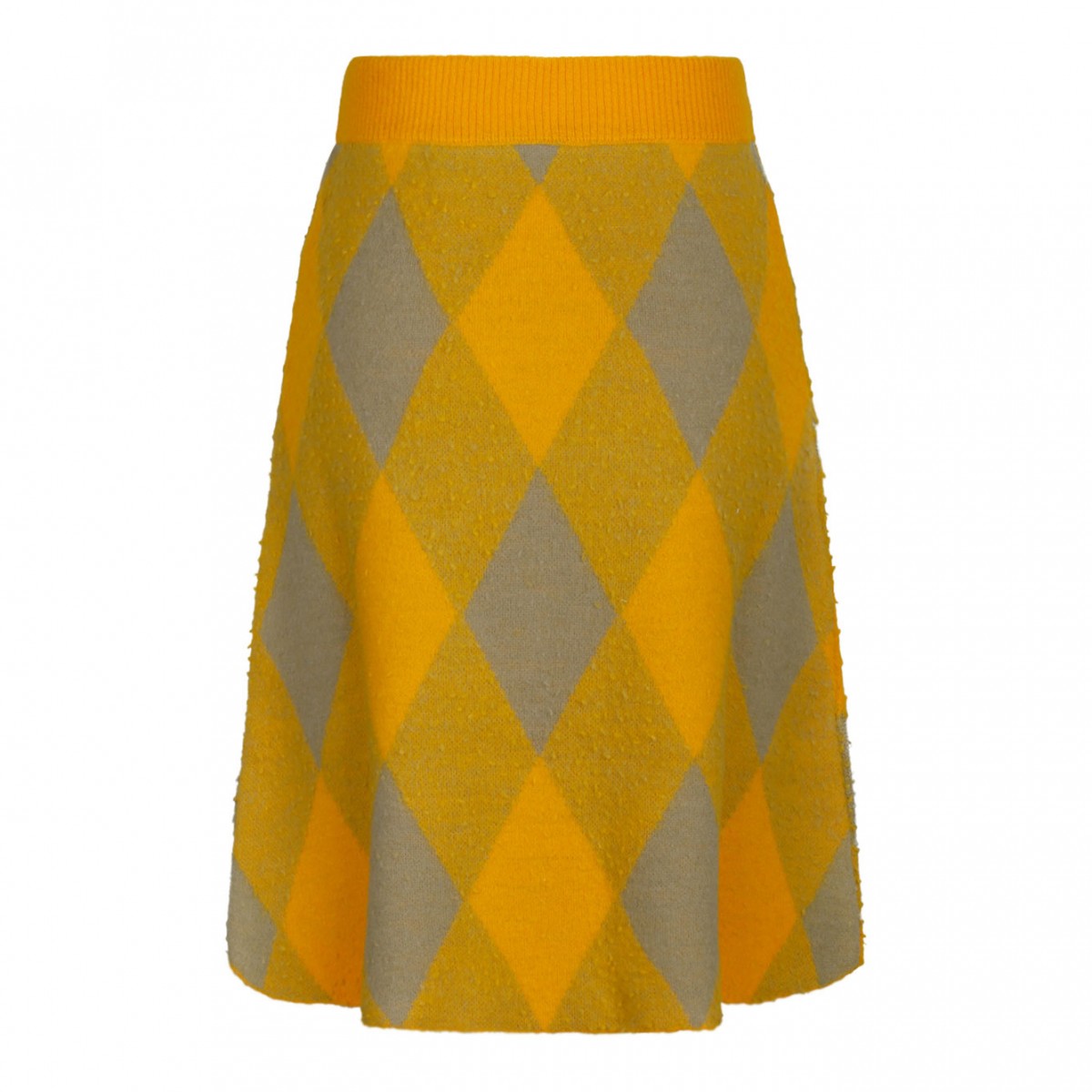 Check Plaid Wool Skirt