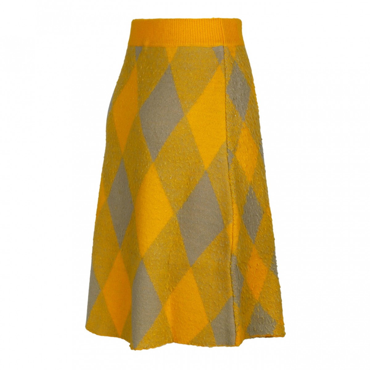 Check Plaid Wool Skirt