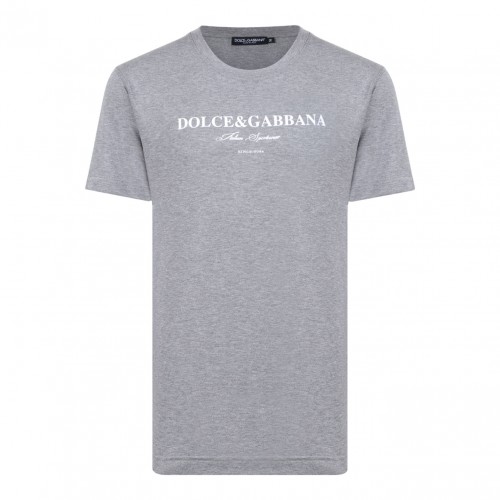 Melange Grey Logo Print T-Shirt