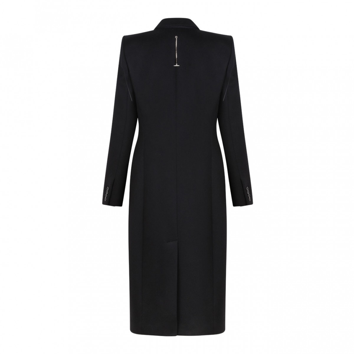 Black Stacked Shoulder Tailored Coat