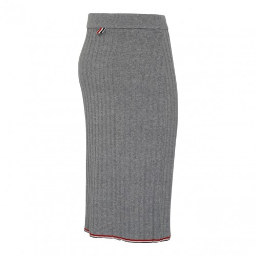 Light Grey Cashmere Pencil Skirt 2