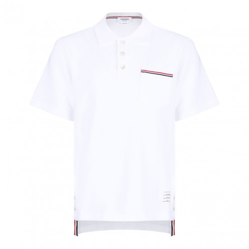 White RWB Stripe Polo Shirt