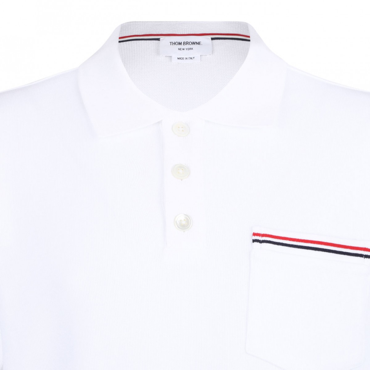 White RWB Stripe Polo Shirt