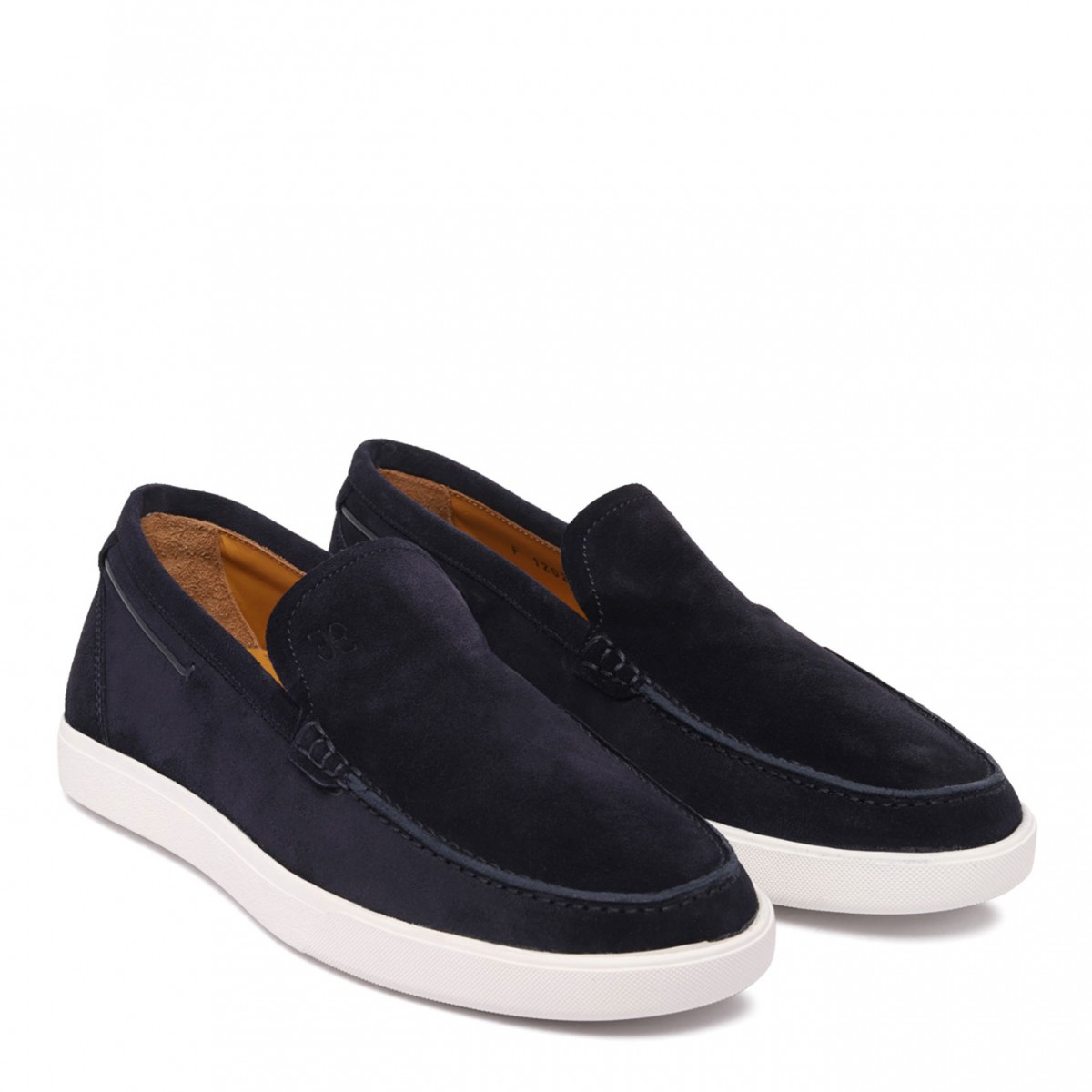 Navy Blue Signature Suede Loafers