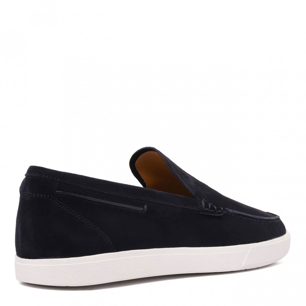 Navy Blue Signature Suede Loafers