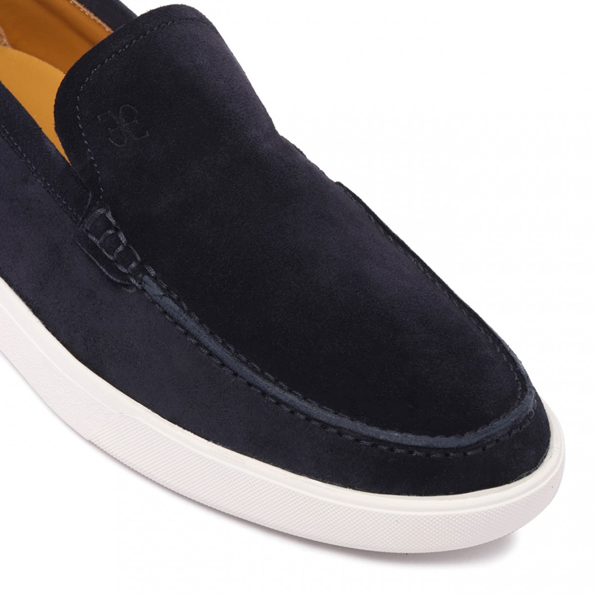 Navy Blue Signature Suede Loafers