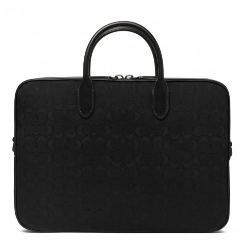 Black Theo Signature Jacquard Work Bag 2