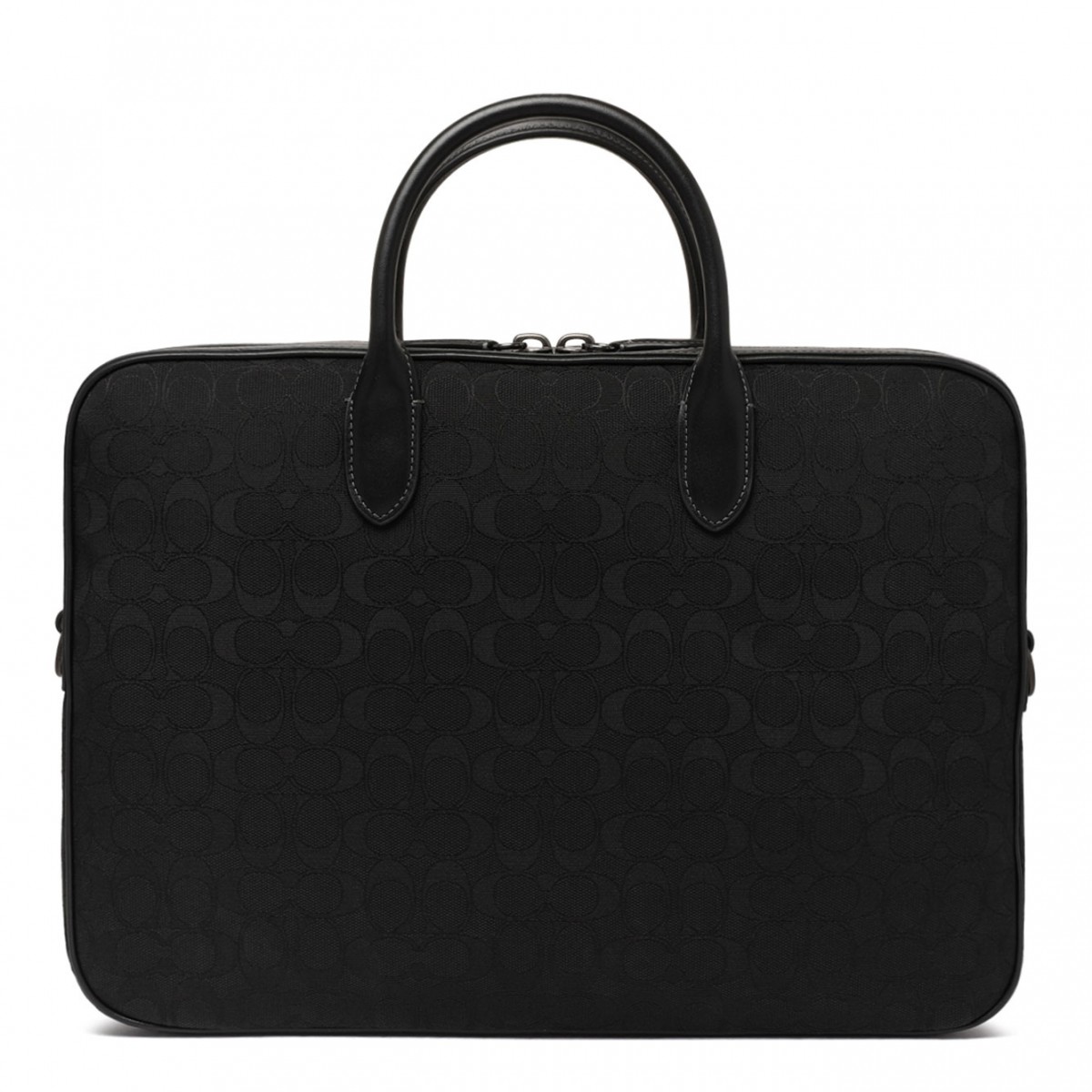 Black Theo Signature Jacquard Work Bag
