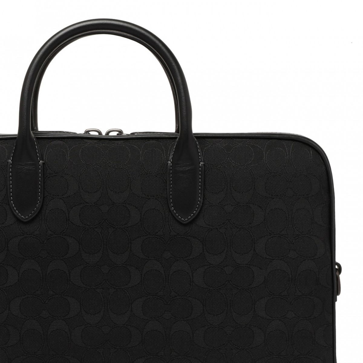 Black Theo Signature Jacquard Work Bag