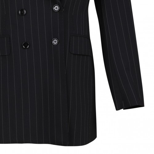 Single-Breasted Pinstripe Wool Turlington