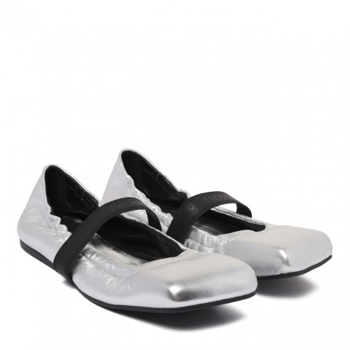 Silver Leather Ballerina Shoes 2