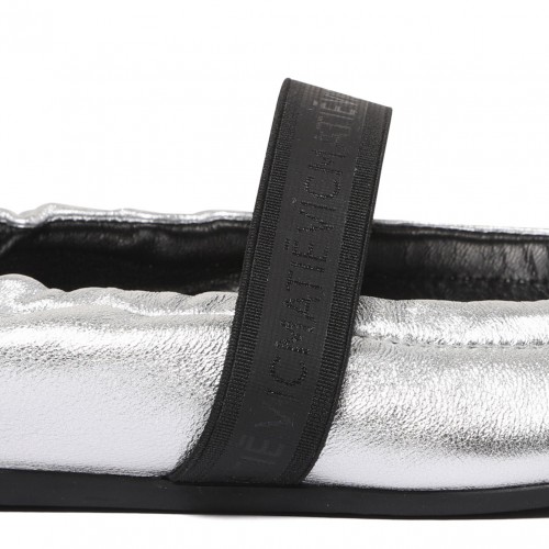 Silver Leather Ballerina Shoes