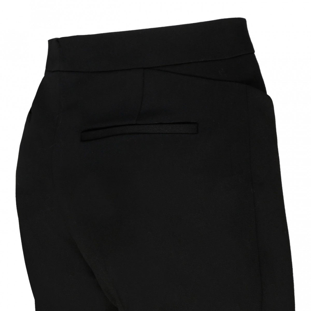 Black Virgin Wool Flared Trousers