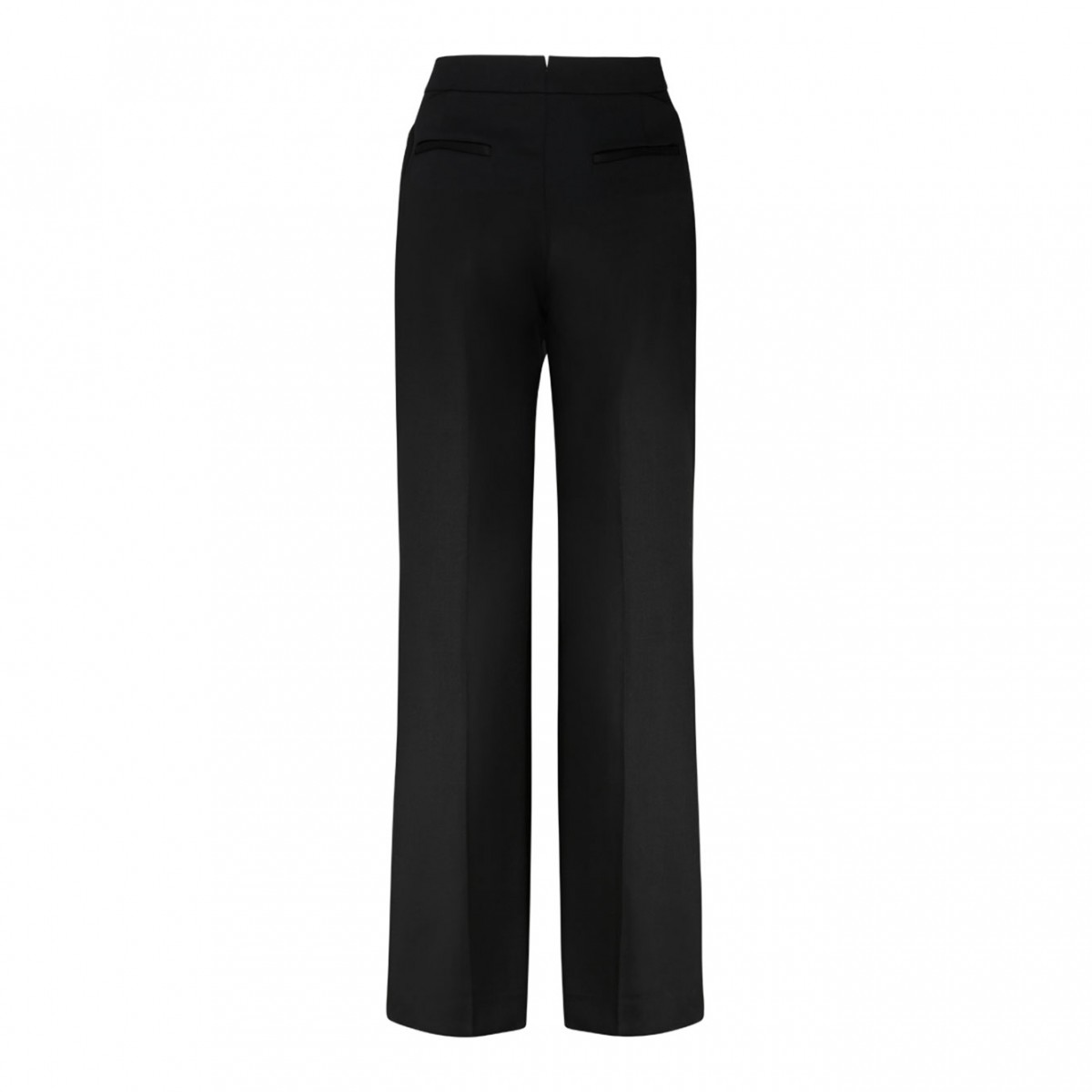 Black Virgin Wool Flared Trousers