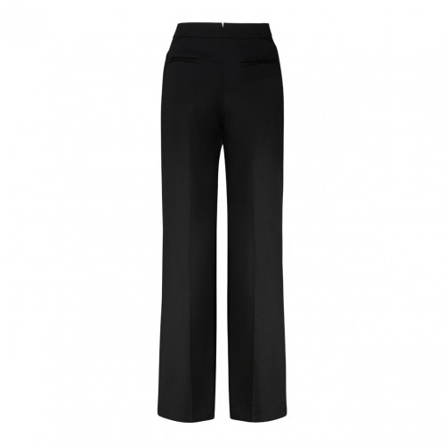 Black Virgin Wool Flared Trousers