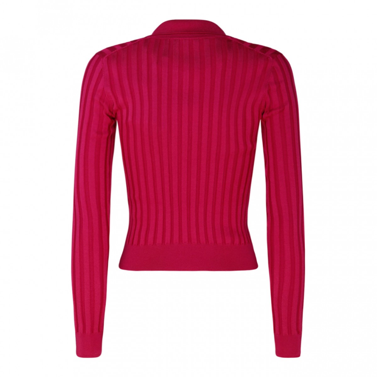 Fuchsia Silk Cropped Polo Shirt