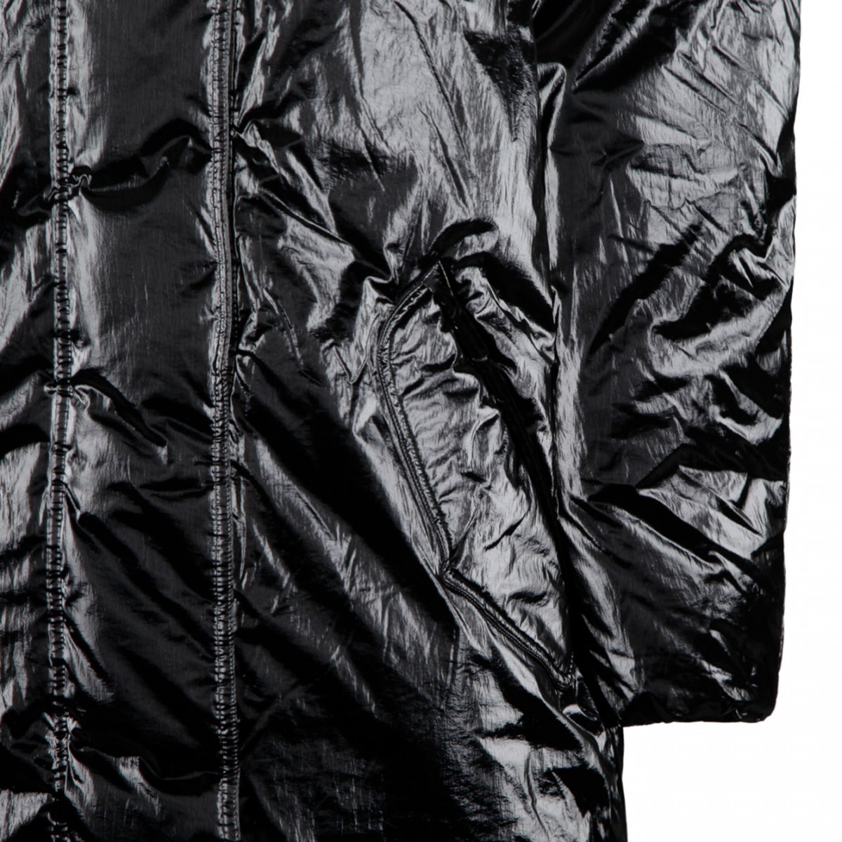 Black Shiny Padded Coat