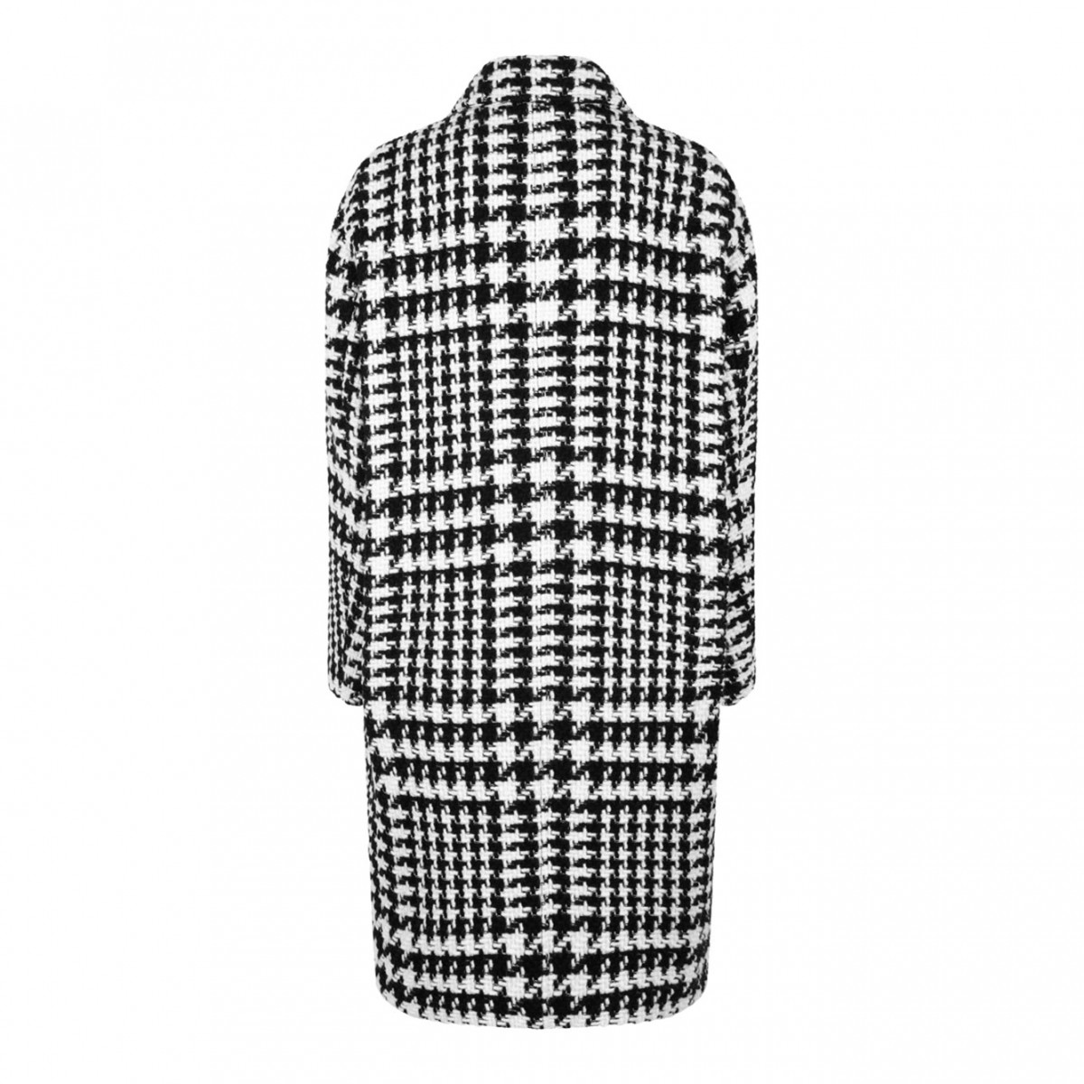 White and Black Oversize Houndstooth Coat