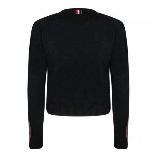 Black Crew Neck Cardigan 2