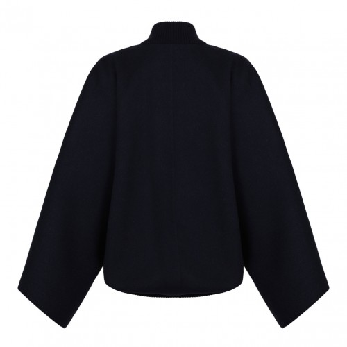 Navy Blue Cape Effect Coat