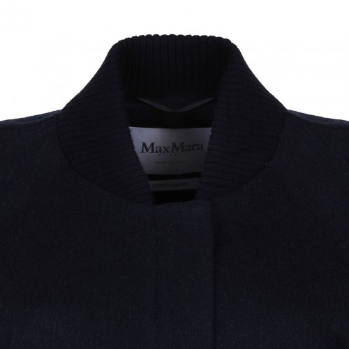 Navy Blue Cape Effect Coat