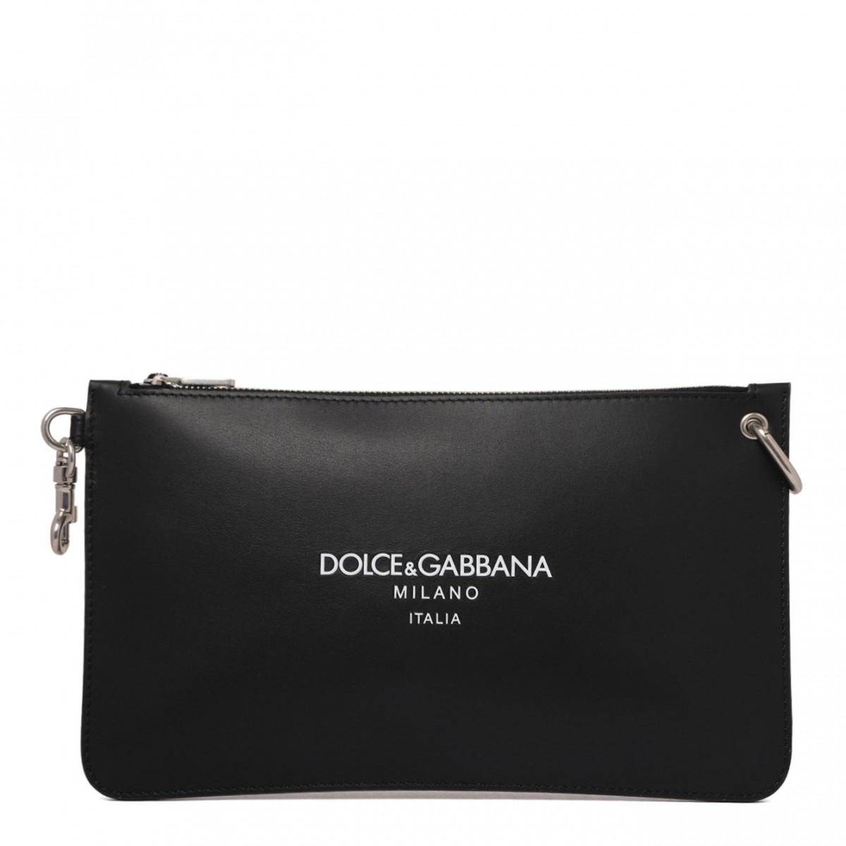 Black Logo Lettering Clutch Bag