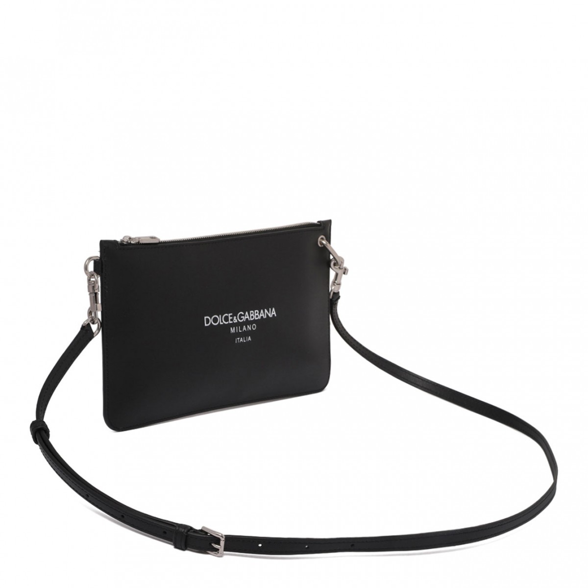 Black Logo Lettering Clutch Bag