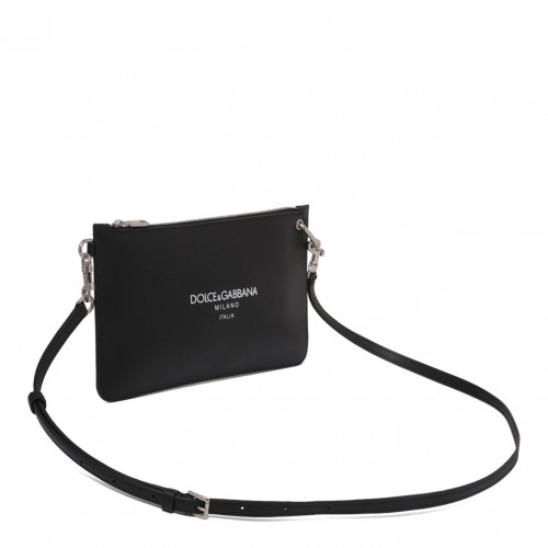 Black Logo Lettering Clutch Bag
